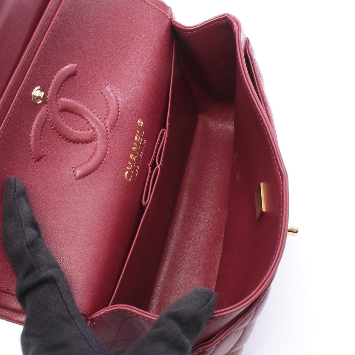 CHANEL Purple Matelasse W flap Lambskin (sheep leather) A01113 2106800642858
