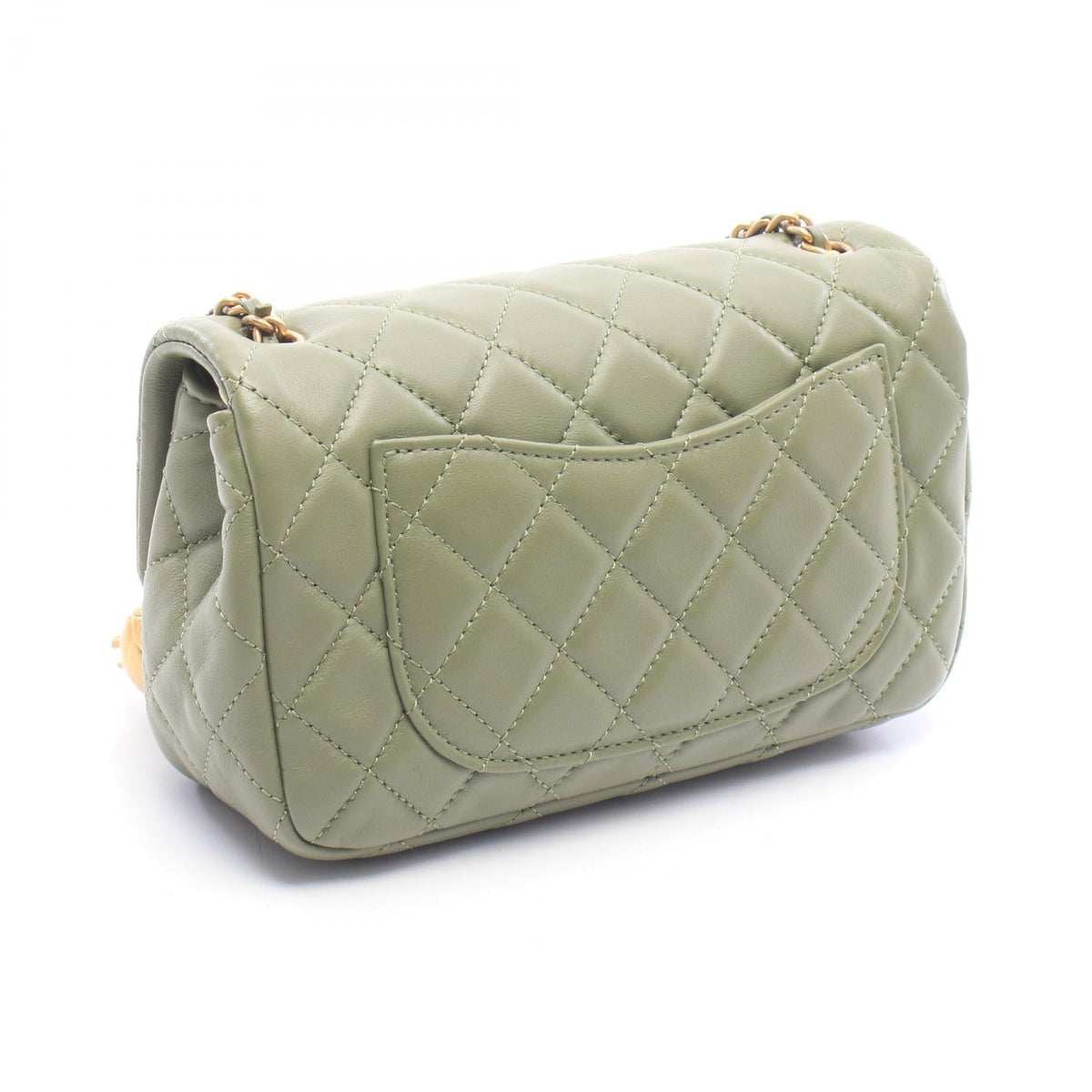 CHANEL Khaki Mini Matelasse 20 leather A69900 2106800642872
