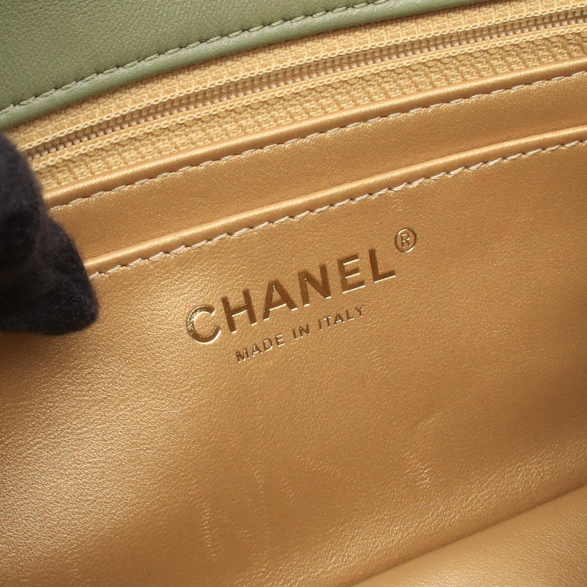 CHANEL Khaki Mini Matelasse 20 leather A69900 2106800642872
