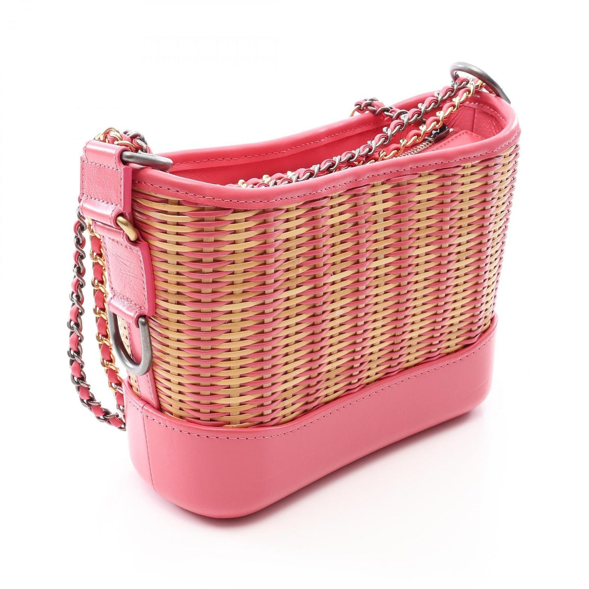 CHANEL Pink/Beige Gabriel De Chanel Small Hobo leather A91810 2106800642896