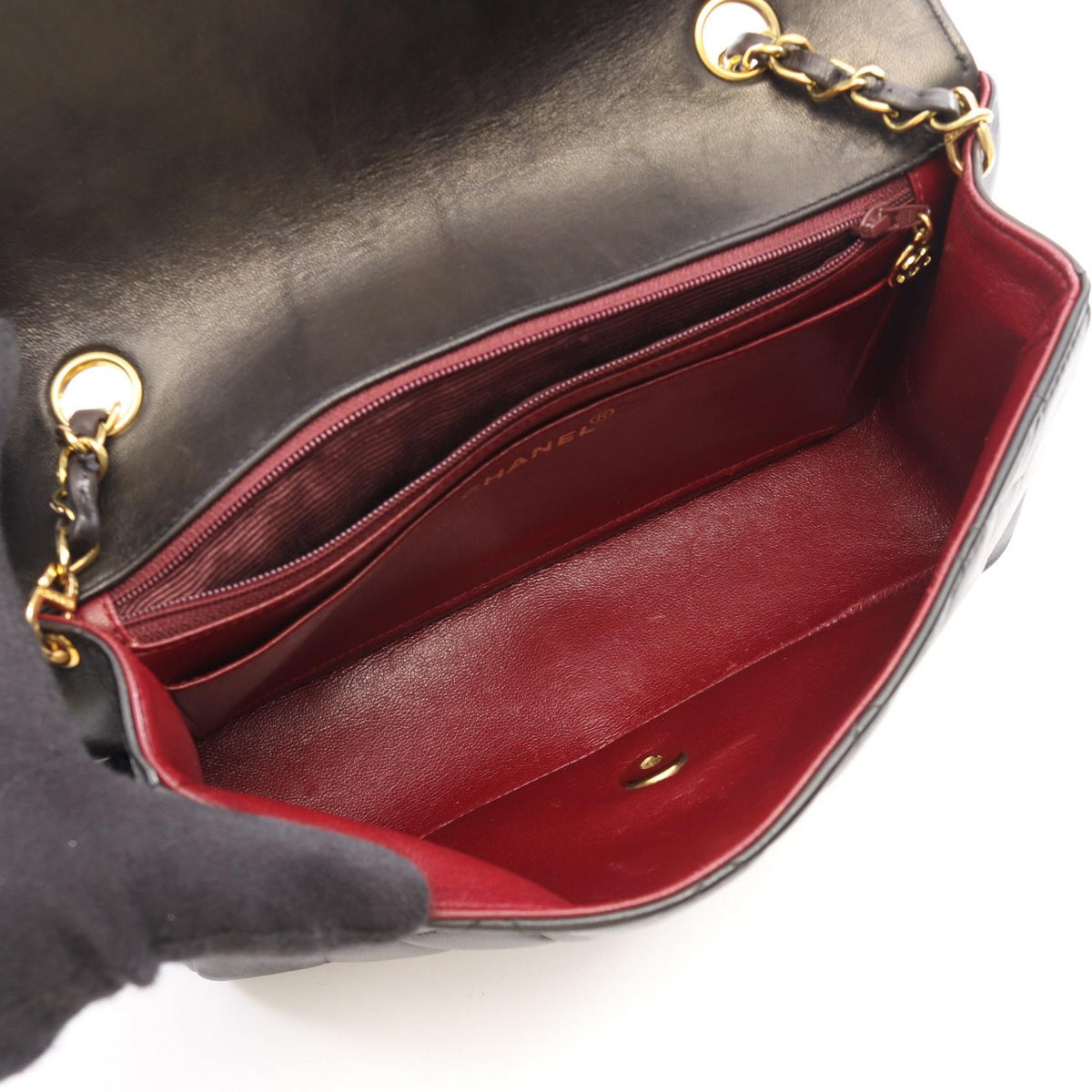 CHANEL Black Matelasse Diana Flap Lambskin (sheep leather) 2101220136321