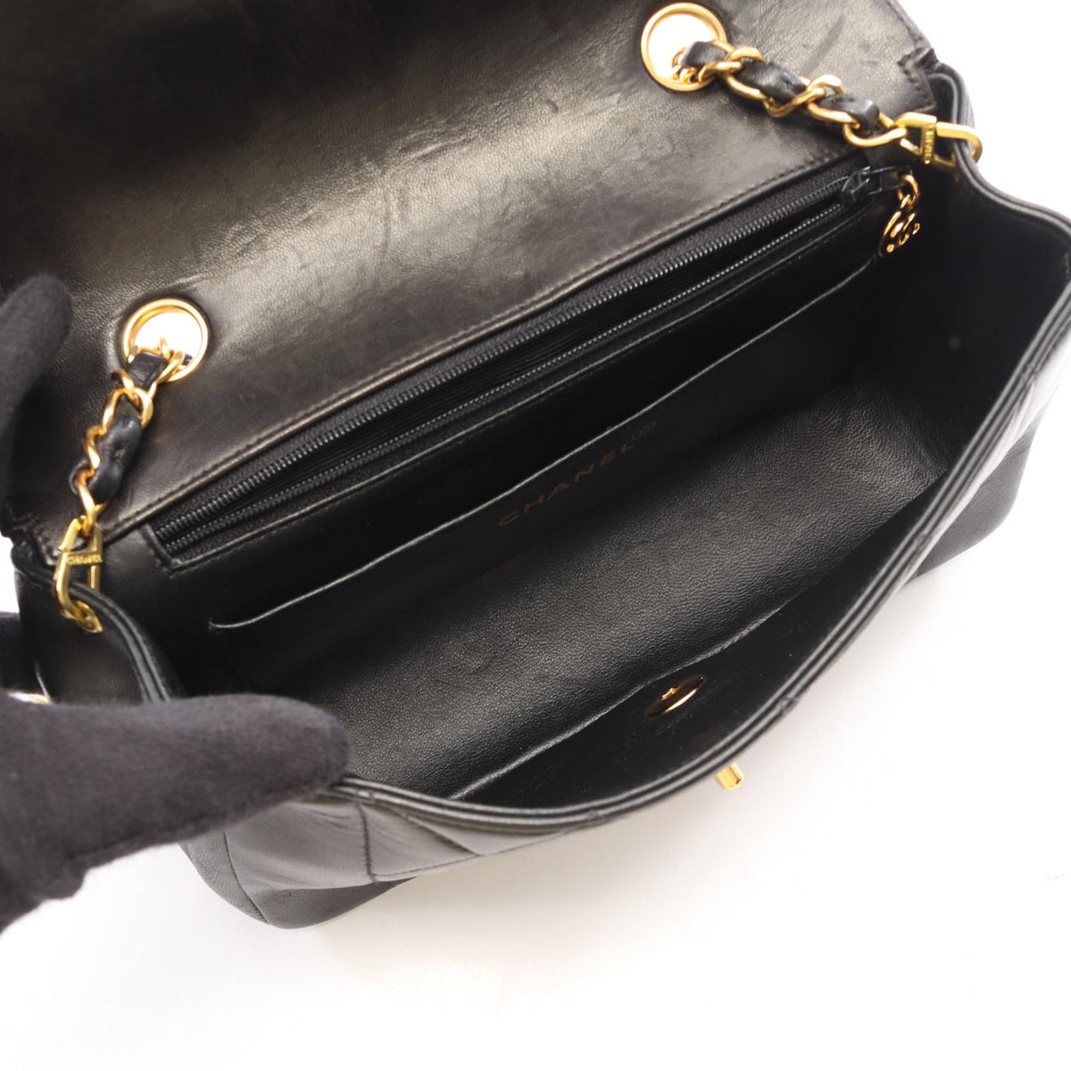 CHANEL Black Matelasse Diana Flap Lambskin (sheep leather) A01164 2101220136956