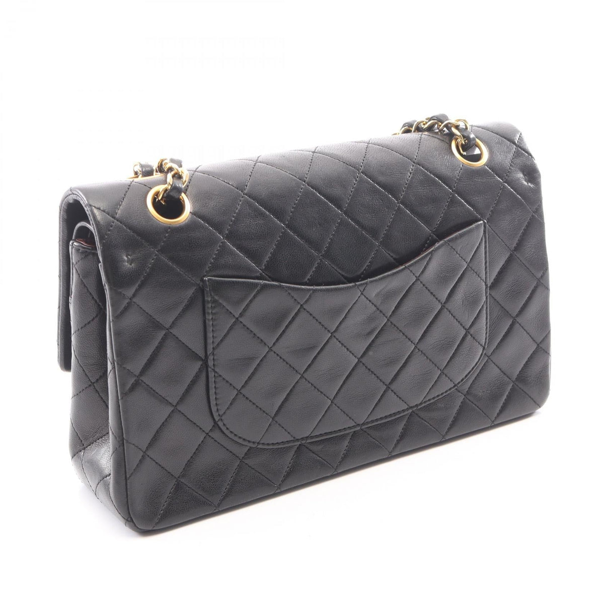 CHANEL Black Matelasse W flap Lambskin (sheep leather) 2101220137120