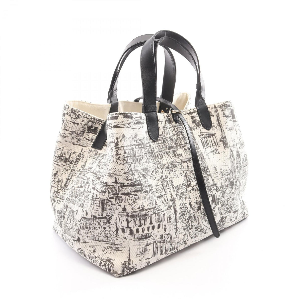 Dior Toujours Large Tote Bag White/Black canvas�leather M2820OZBT 2101220142773