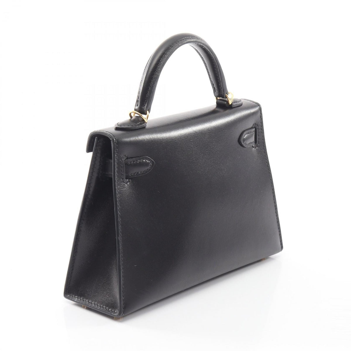 HERMES Mini Kelly 2 2WAY Handbag Black Box calf leather Calfskin (cowhide) 2106800643244