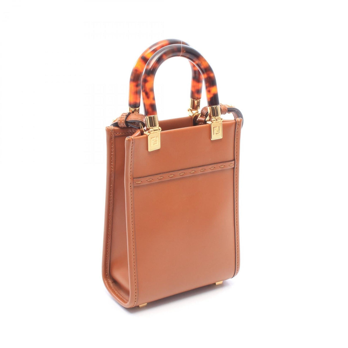 FENDI Sunshine Shopper Mini 2WAY Handbag Brown leather 8BS051 2104102539708