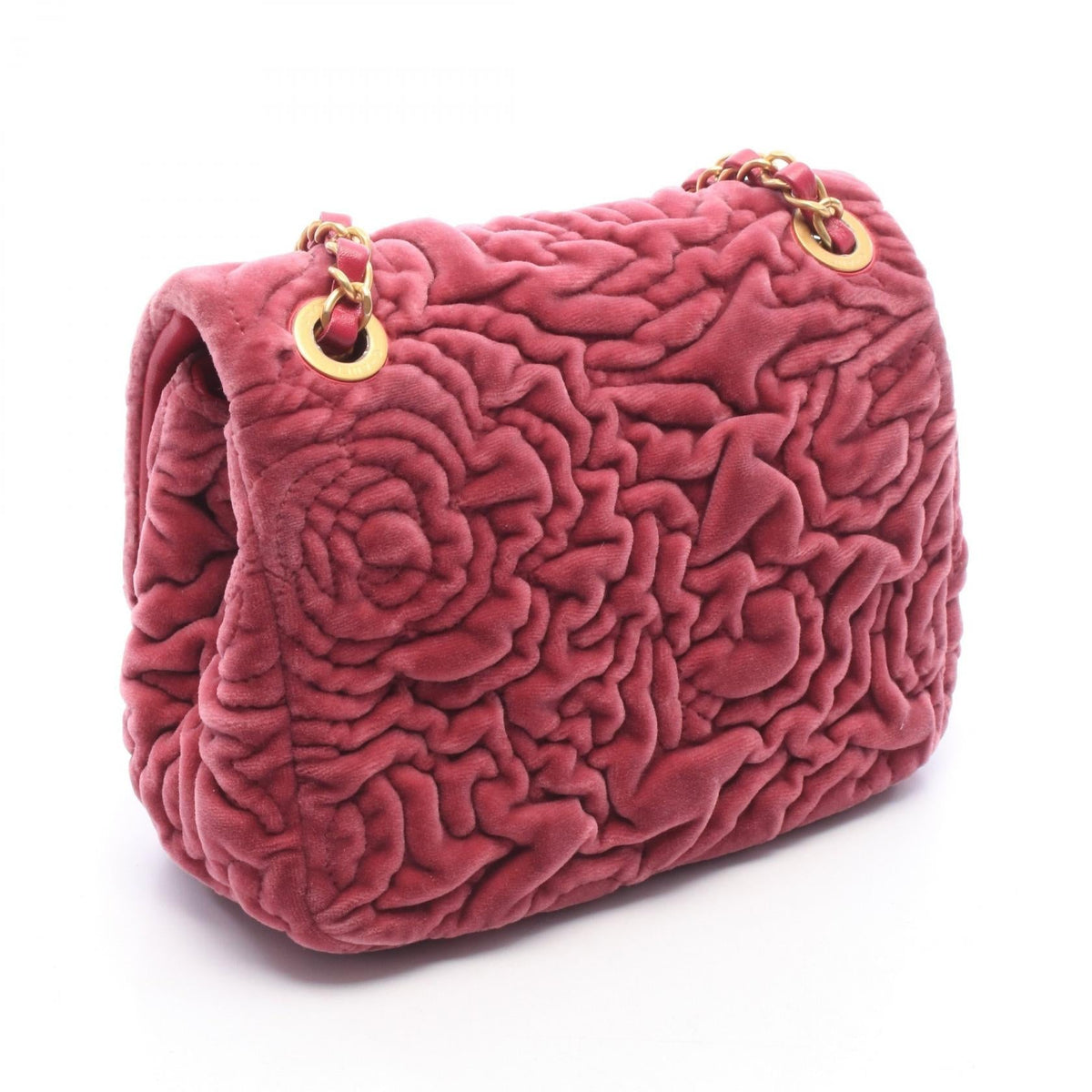 CHANEL Pink Camellia Mini Fabric leather AS2619 2106800644180