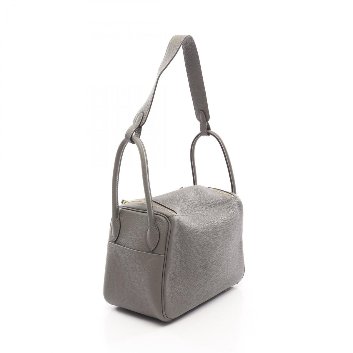 HERMES Lindy 26 Grimayer Shoulder Bag Gray Taurillon Clemence Other Taurillon Clemence 2101220156169