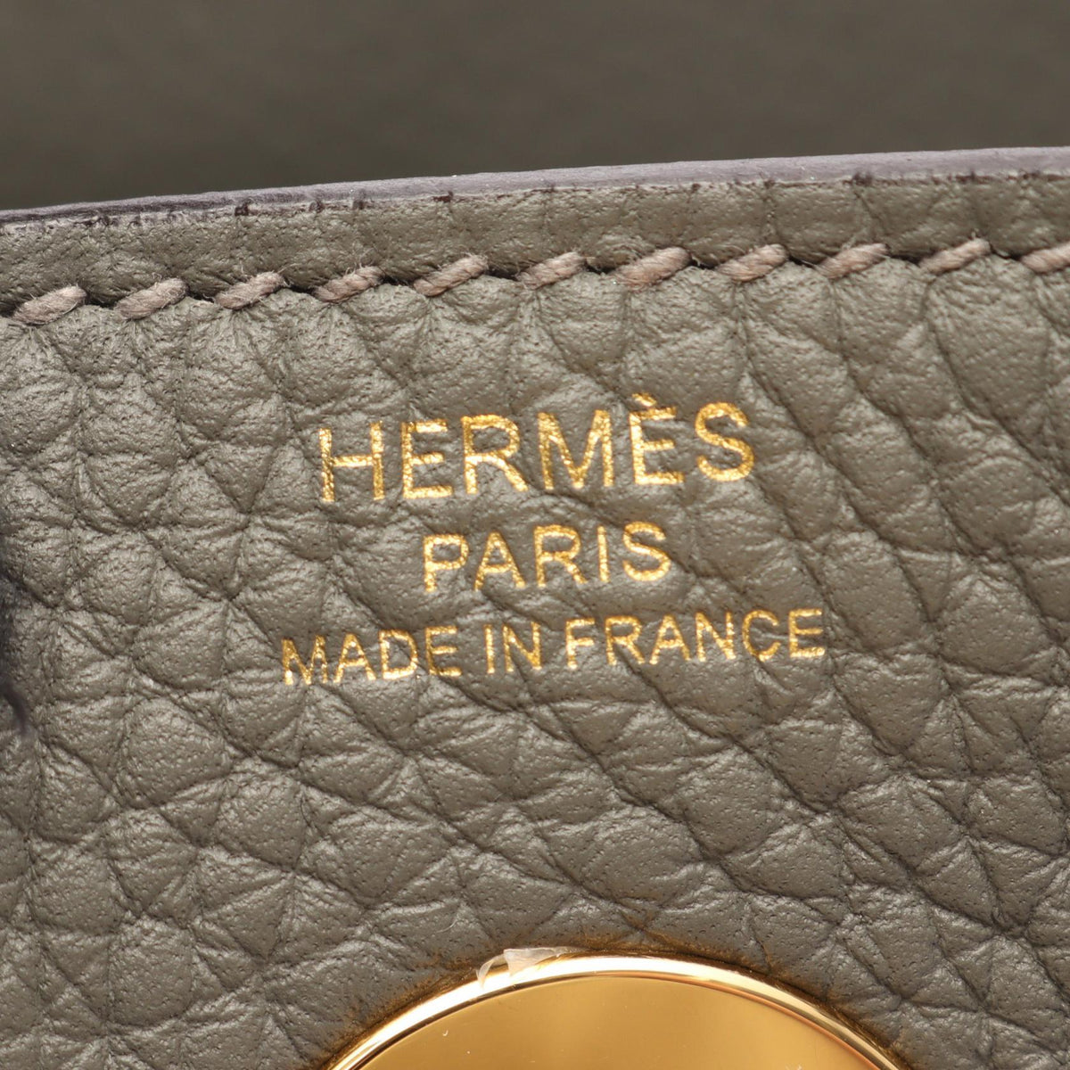 HERMES Lindy 26 Grimayer Shoulder Bag Gray Taurillon Clemence Other Taurillon Clemence 2101220156169