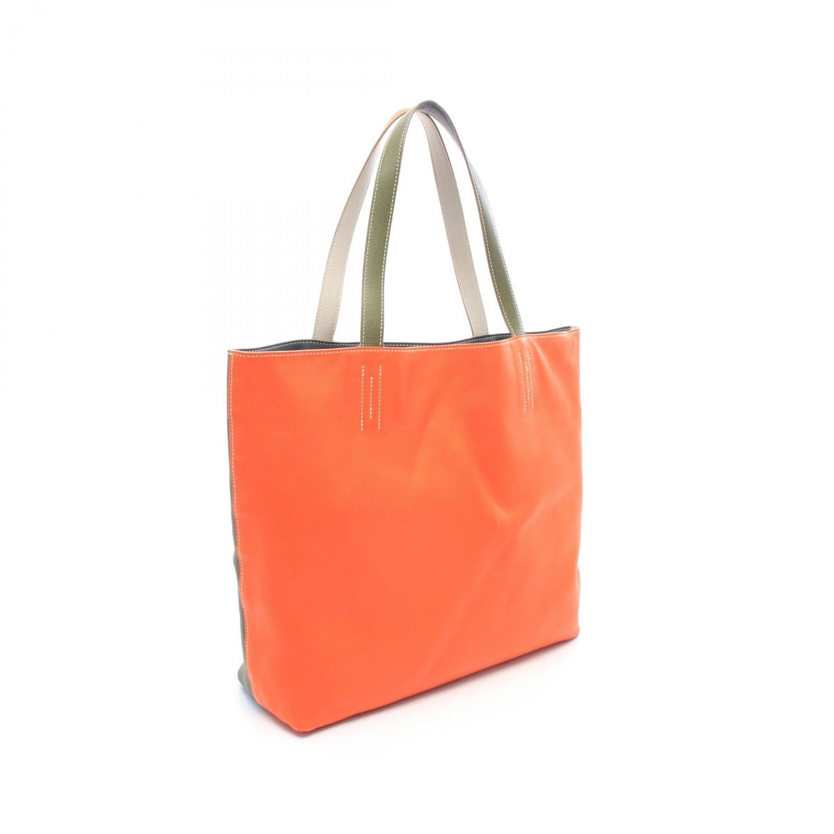 HERMES Double Sense 45 Reversible Tote BagOrange Orange Khaki/Orange/Multicolor Other Vaux Sikkim leather 2101220156244