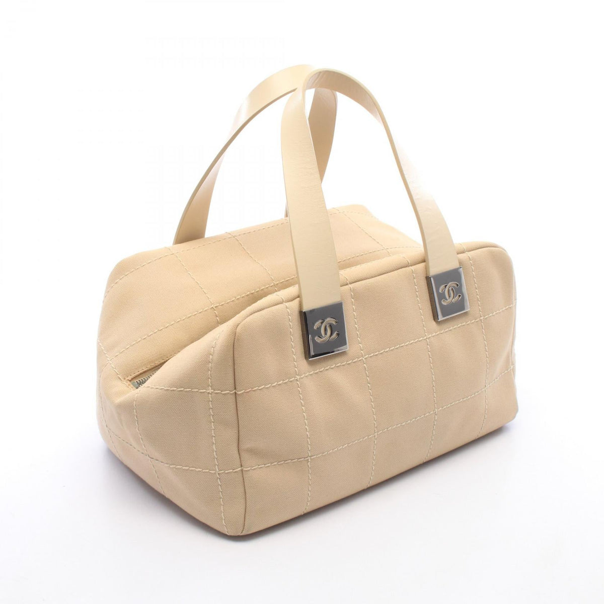 CHANEL Beige Chocolate bar canvas leather 2101220156305