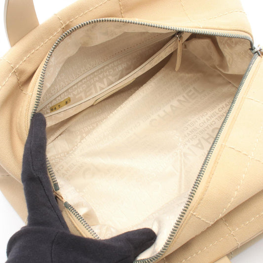 CHANEL Beige Chocolate bar canvas leather 2101220156305