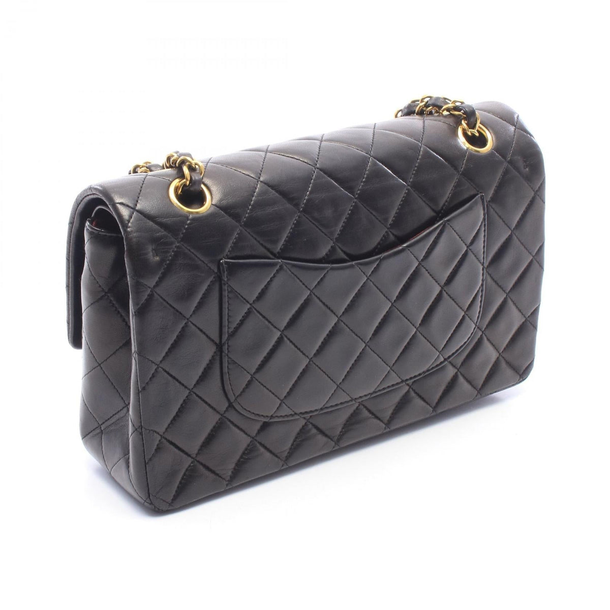 CHANEL Black Matelasse W flap Lambskin (sheep leather) A01112 2101220157463