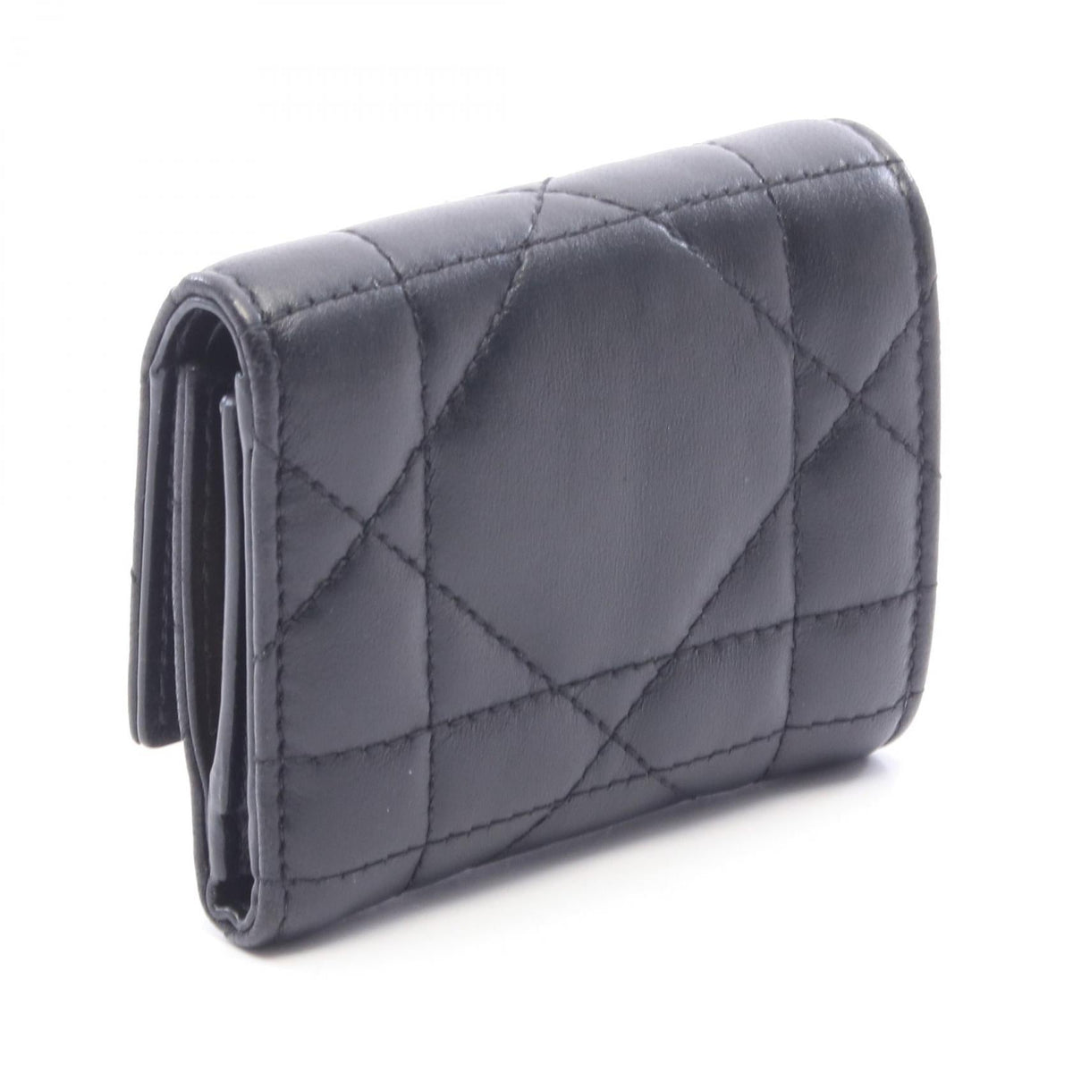 Christian Dior Dior Caro Hibiscus Crystal Wallet Bi-fold wallet Black Lambskin (sheep leather) S4207UHNN_M900 2104102539401