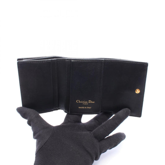 Christian Dior Dior Caro Hibiscus Crystal Wallet Bi-fold wallet Black Lambskin (sheep leather) S4207UHNN_M900 2104102539401