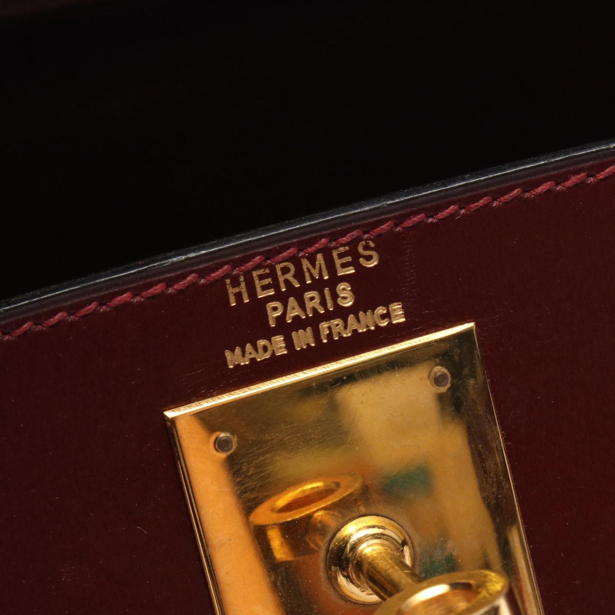 HERMES Kelly 28 Rouge H HandbagBordeaux Bordeaux Bordeaux Box calf leather Calfskin (cowhide) 2101220043919