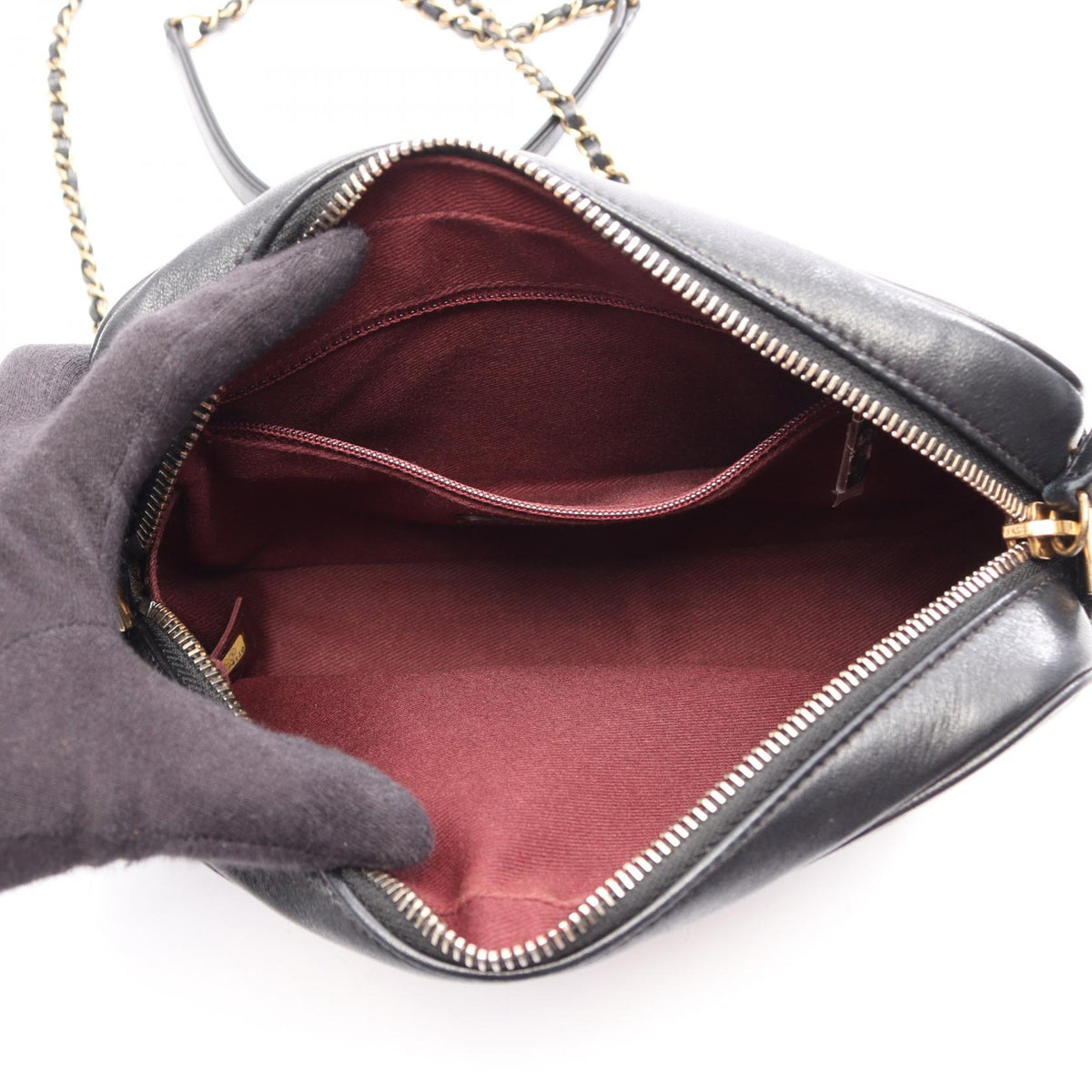 CHANEL Black COCO Mark Diamond stitch leather 2101220055226