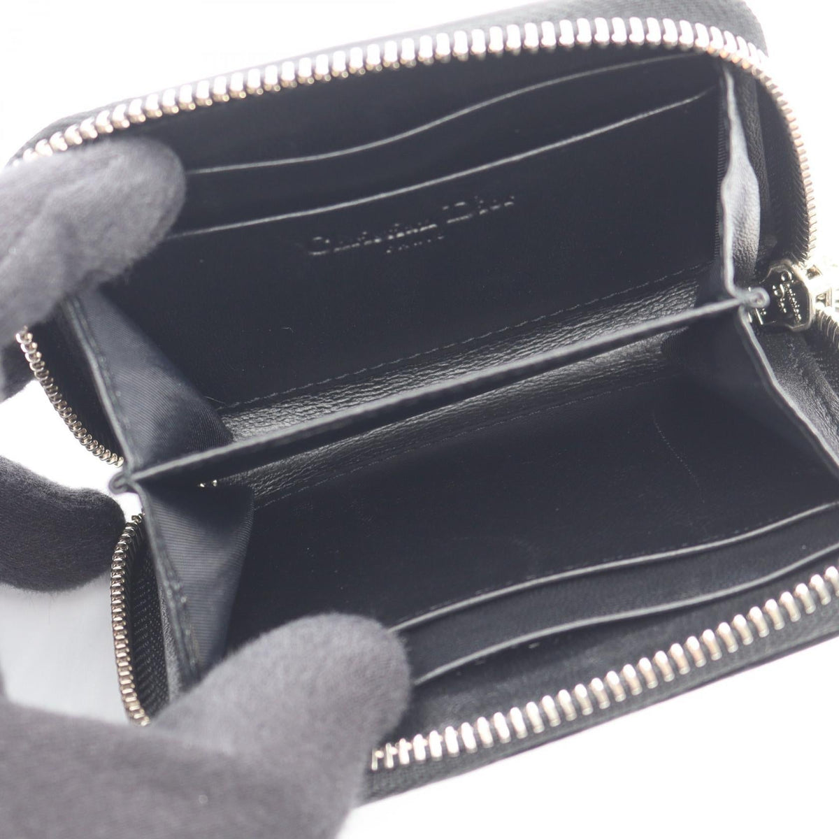 Dior Lady Christian Dior coin purse coin purse Black leather 2101220062088