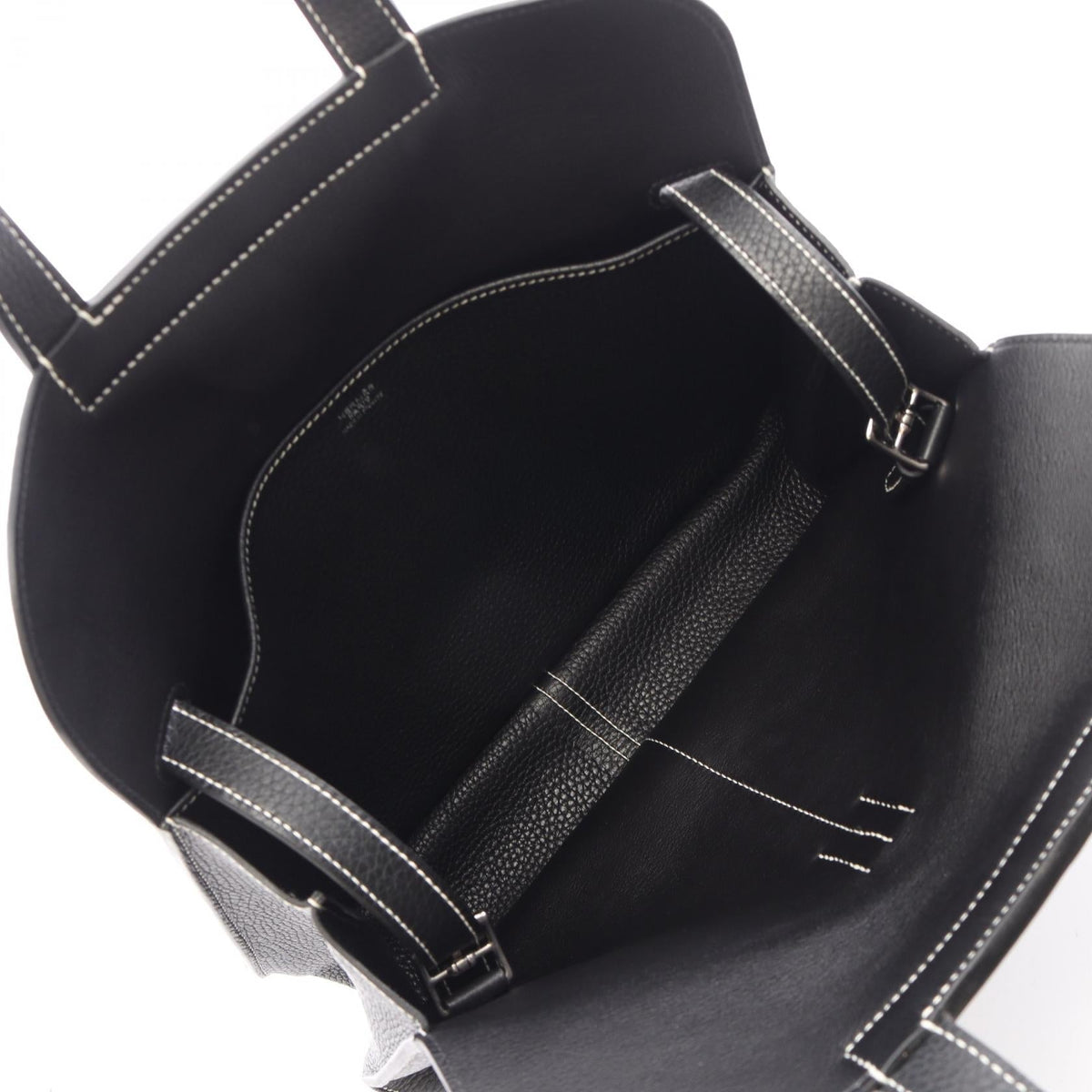 HERMES Halzan31 2WAY Handbag Black Taurillon Clemence leather Taurillon Clemence 2101220117979