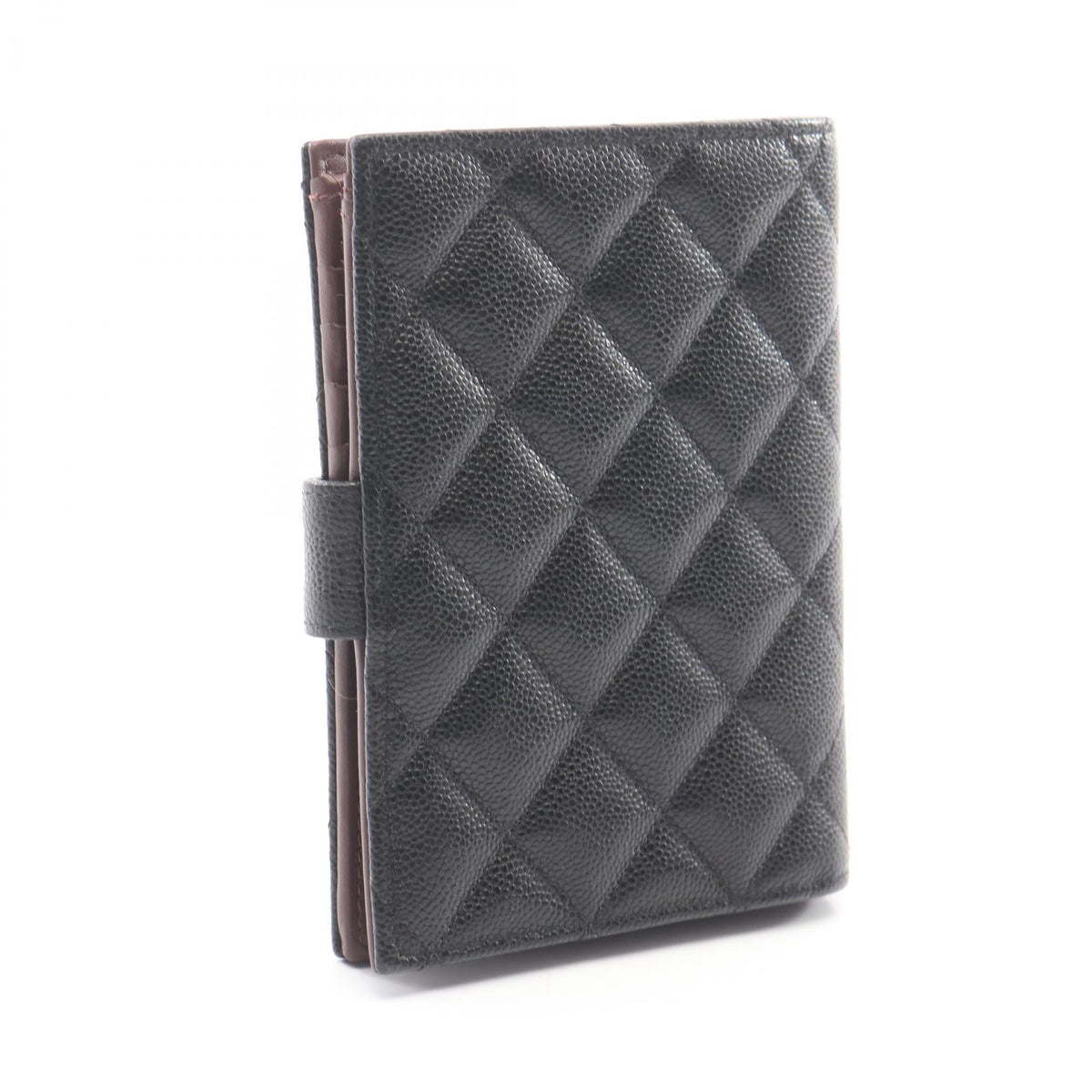 CHANEL Black Matelasse passport case Grained Calfskin leather AP3791 2120300054386