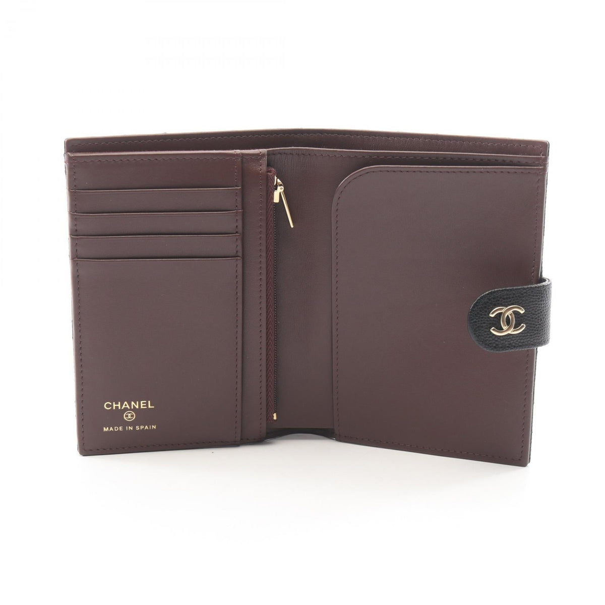 CHANEL Black Matelasse passport case Grained Calfskin leather AP3791 2120300054386