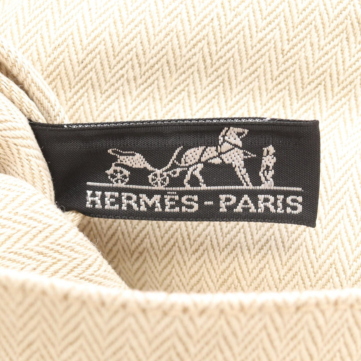 HERMES Cabas Chennai PM Tote Bag Beige/Silver leather polyester 2101220100087