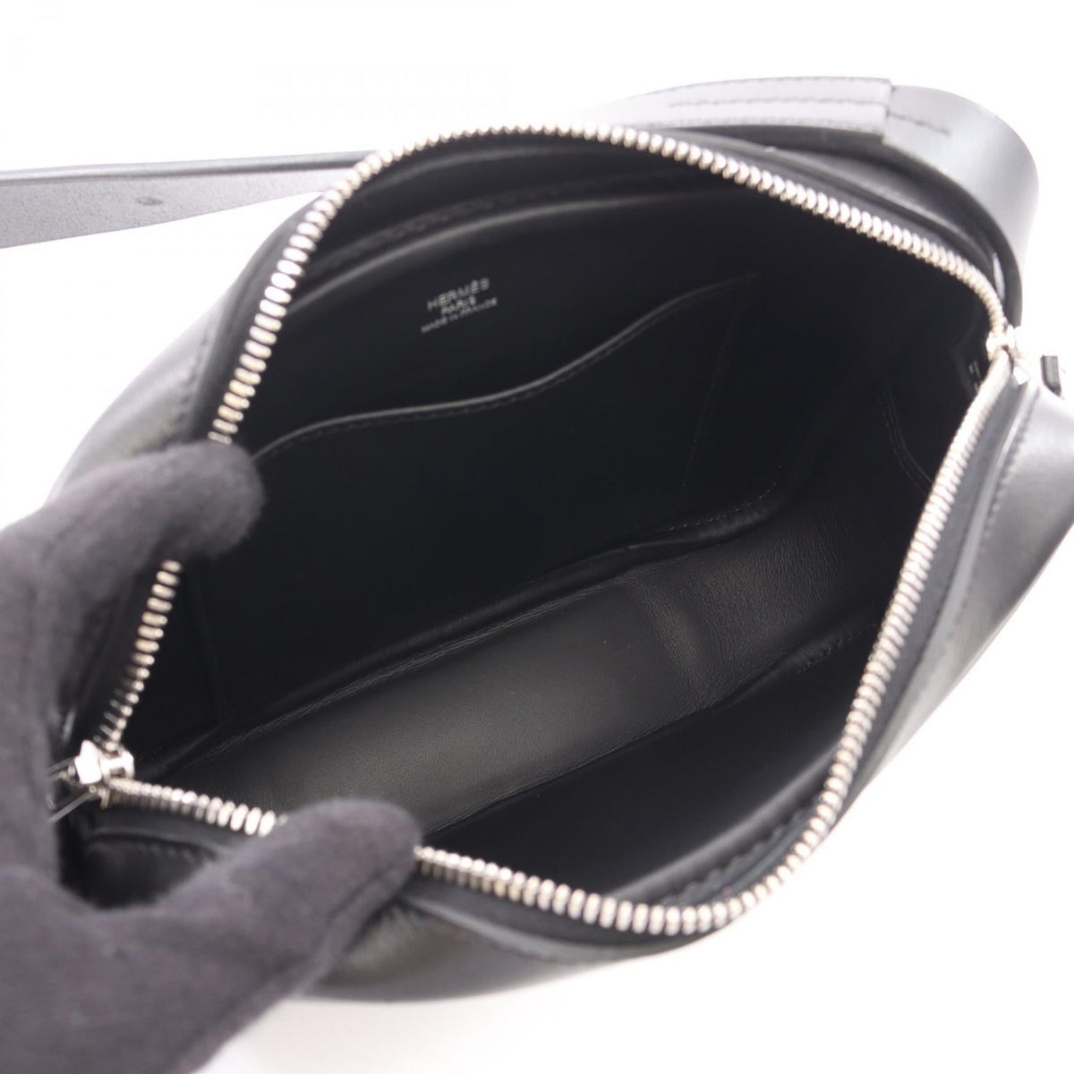 HERMES Onbody Etrivi re Shoulder Bag Black Evergrain Other Evergrain 2100301253469