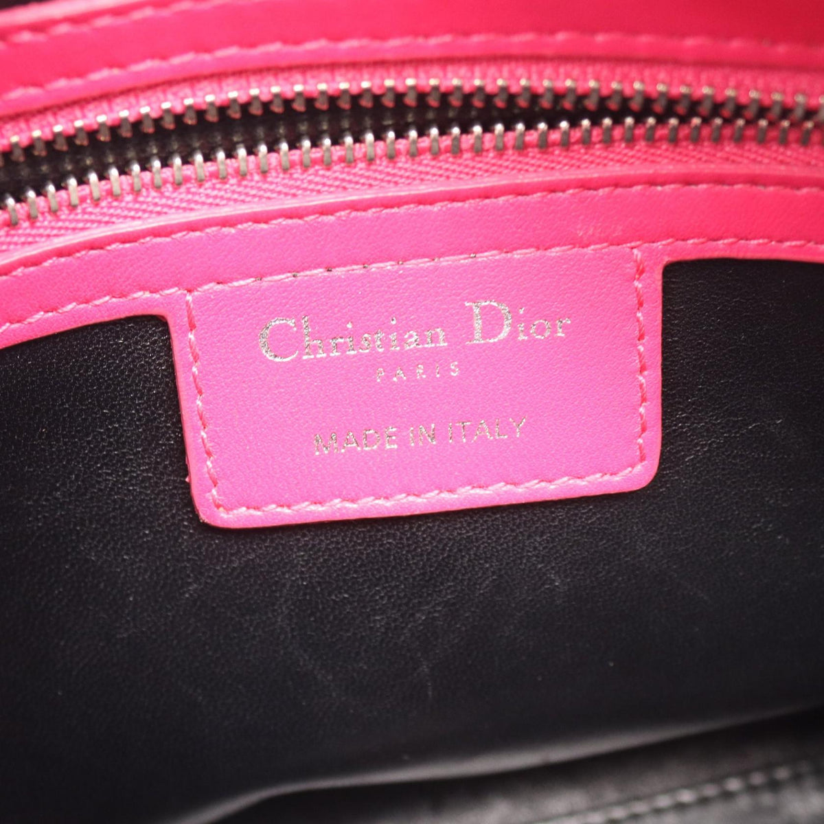 Dior LADY DIOR Christian Dior Cannage 2WAY Handbag Pink/Purple/Black leather 2101220137823