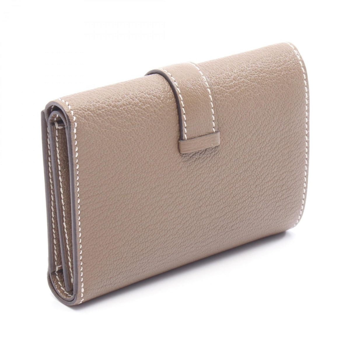 HERMES Bearn Combination Etoupe Grey Tri-fold wallet Gray Chevre Other Chevre 2118700081897