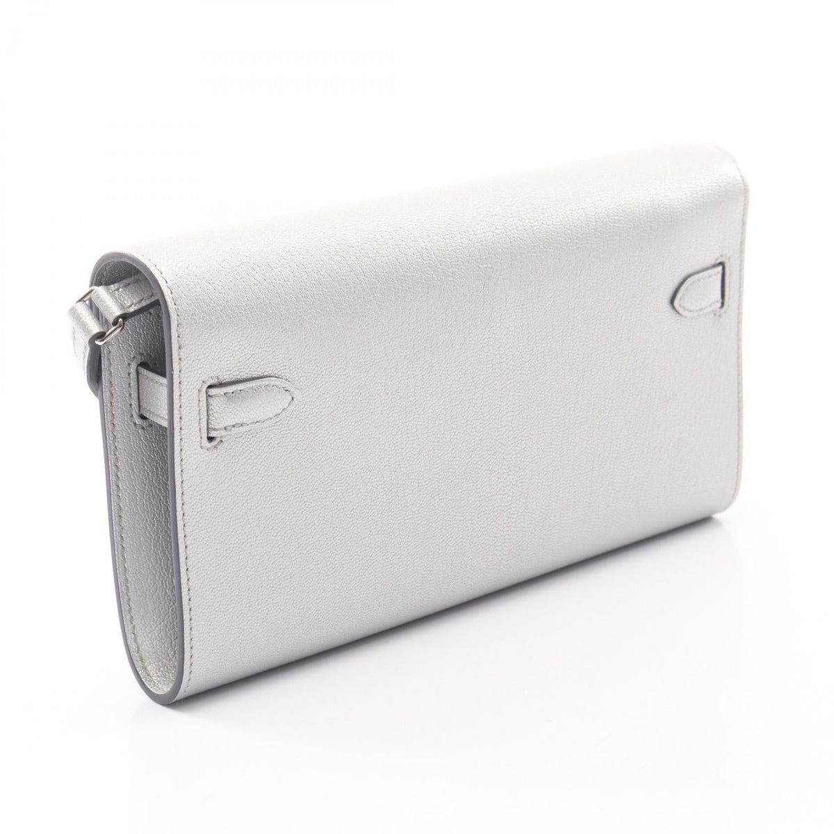 HERMES Kelly to Go Argent Shoulder Bag Silver leather Chevre Shakiram 2120300049740