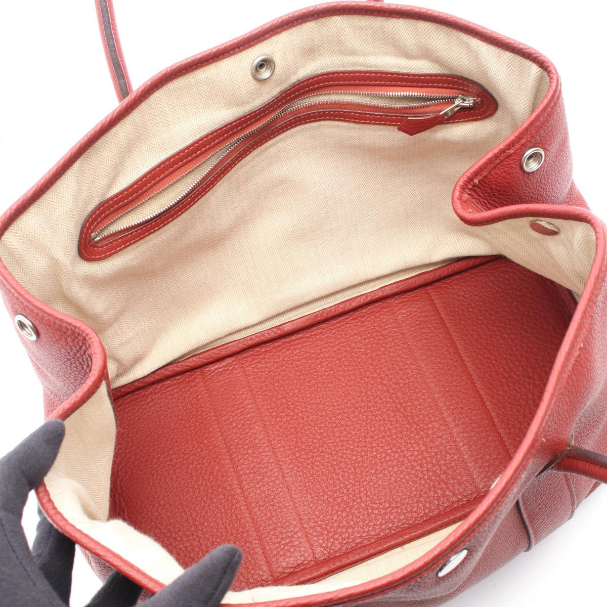 HERMES Garden party PM Tote Bagrouge garance rouge garance Red Negonda leather leather Negonda leather 2101219851655