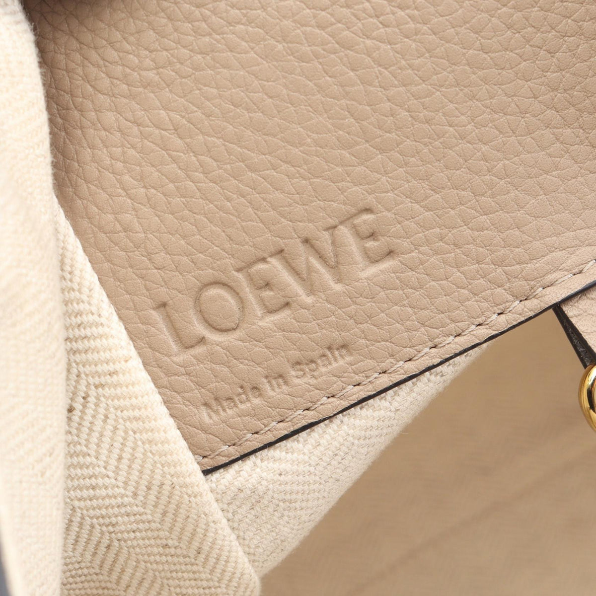 LOEWE Hammock Bag Small WAY Handbag Beige leather A538S35X51 2101219852386
