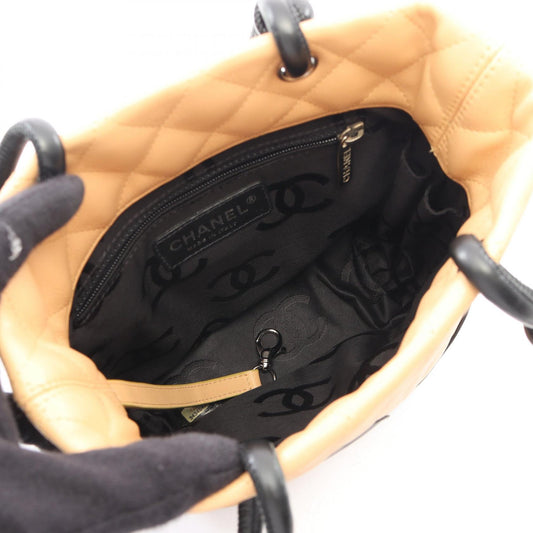 CHANEL Beige/Black Cambon Line Small leather A25166 2101219851754
