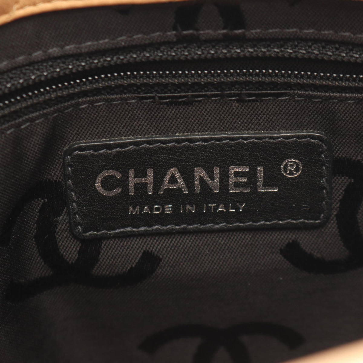 CHANEL Beige/Black Cambon Line Small leather A25166 2101219851754
