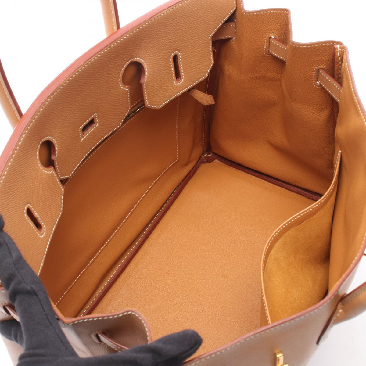 HERMES Birkin 35 Natural Handbag Brown Courchevel Other Courchevel 2101220060534