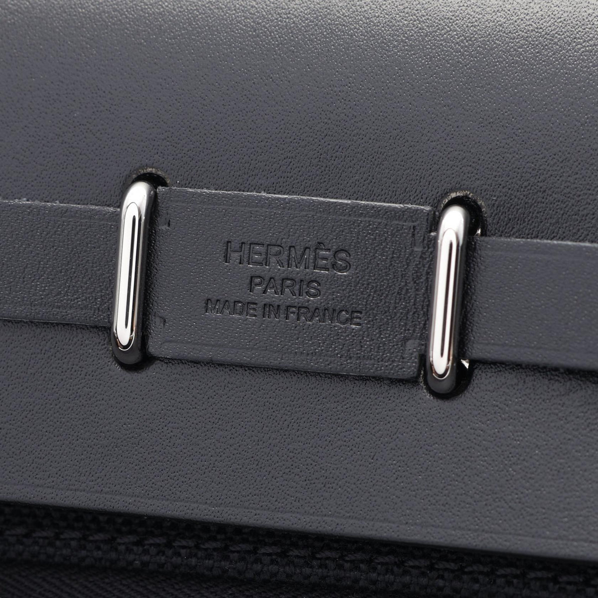 HERMES Airbag Zip Mini Shoulder Bag Black Towar Military Other Toile Military / Vache leather hunter 2101220005269