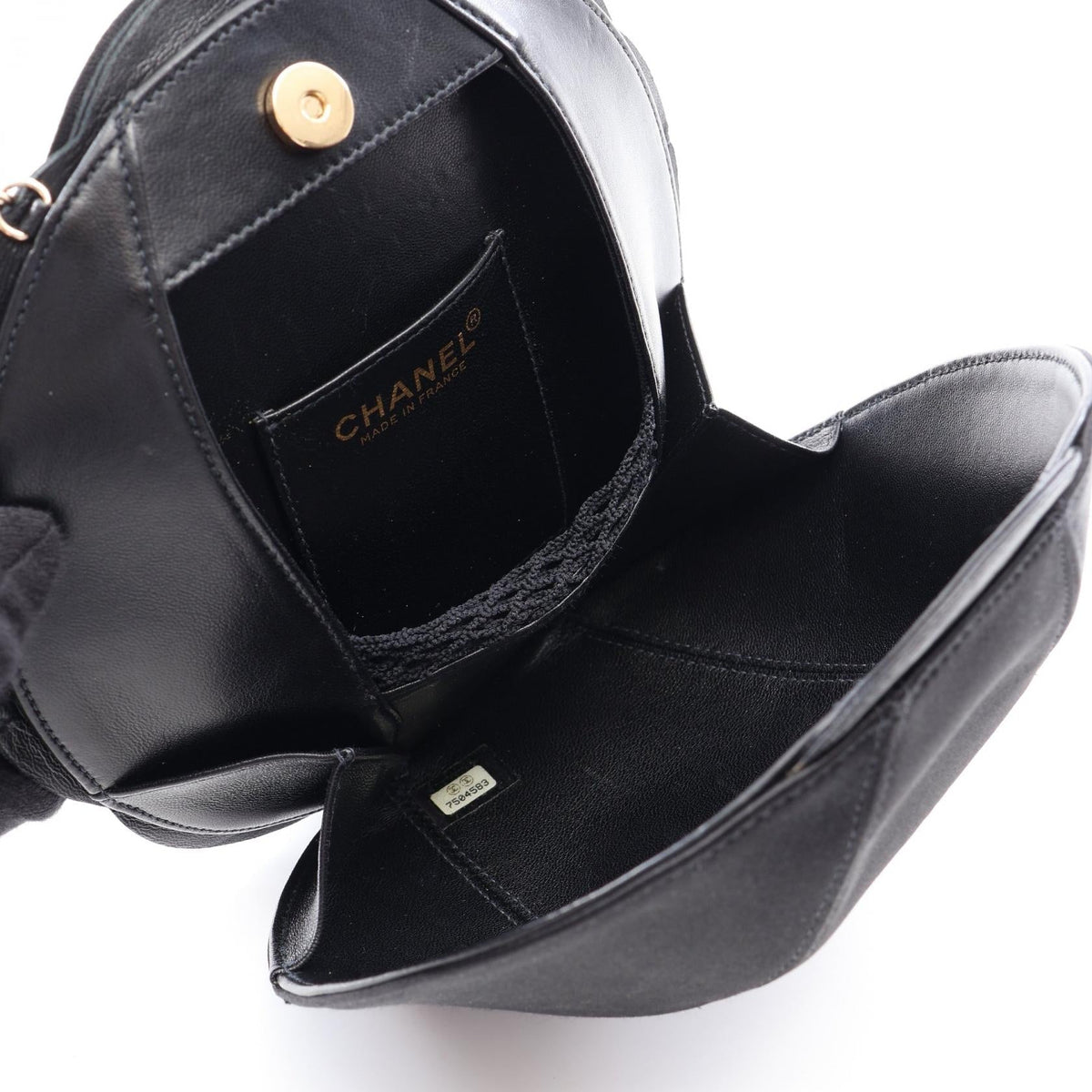 CHANEL Black Camelia Lambskin (sheep leather) Fabric 2101220126049