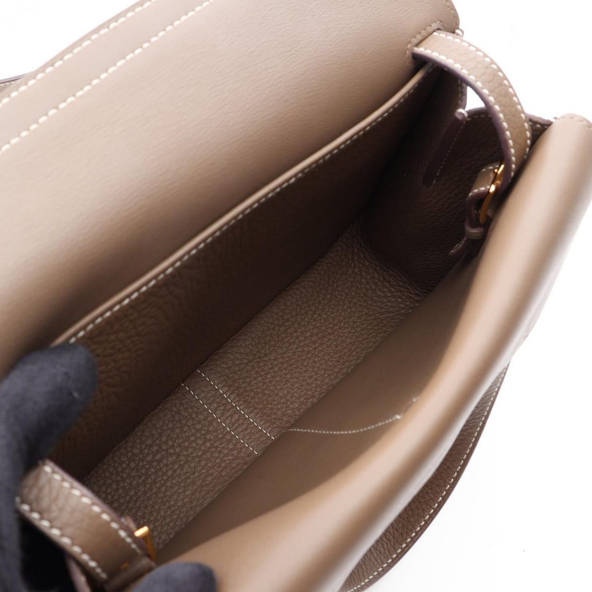 HERMES Halzan25 2WAY HandbagEtoupe Grey Etoupe Grey Gray Taurillon Clemence leather Taurillon Clemence 2101220126414