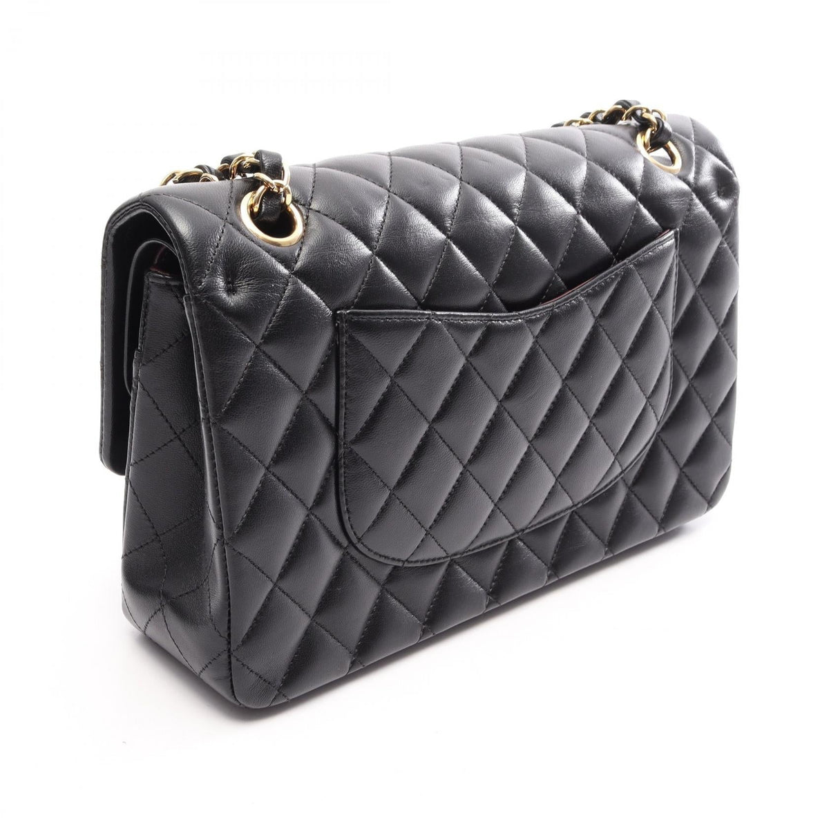 CHANEL Black Matelasse W flap Lambskin (sheep leather) A01112 2101220126476