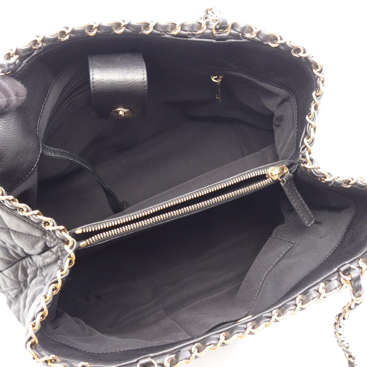 CHANEL Black Matelasse leather 2101220152949