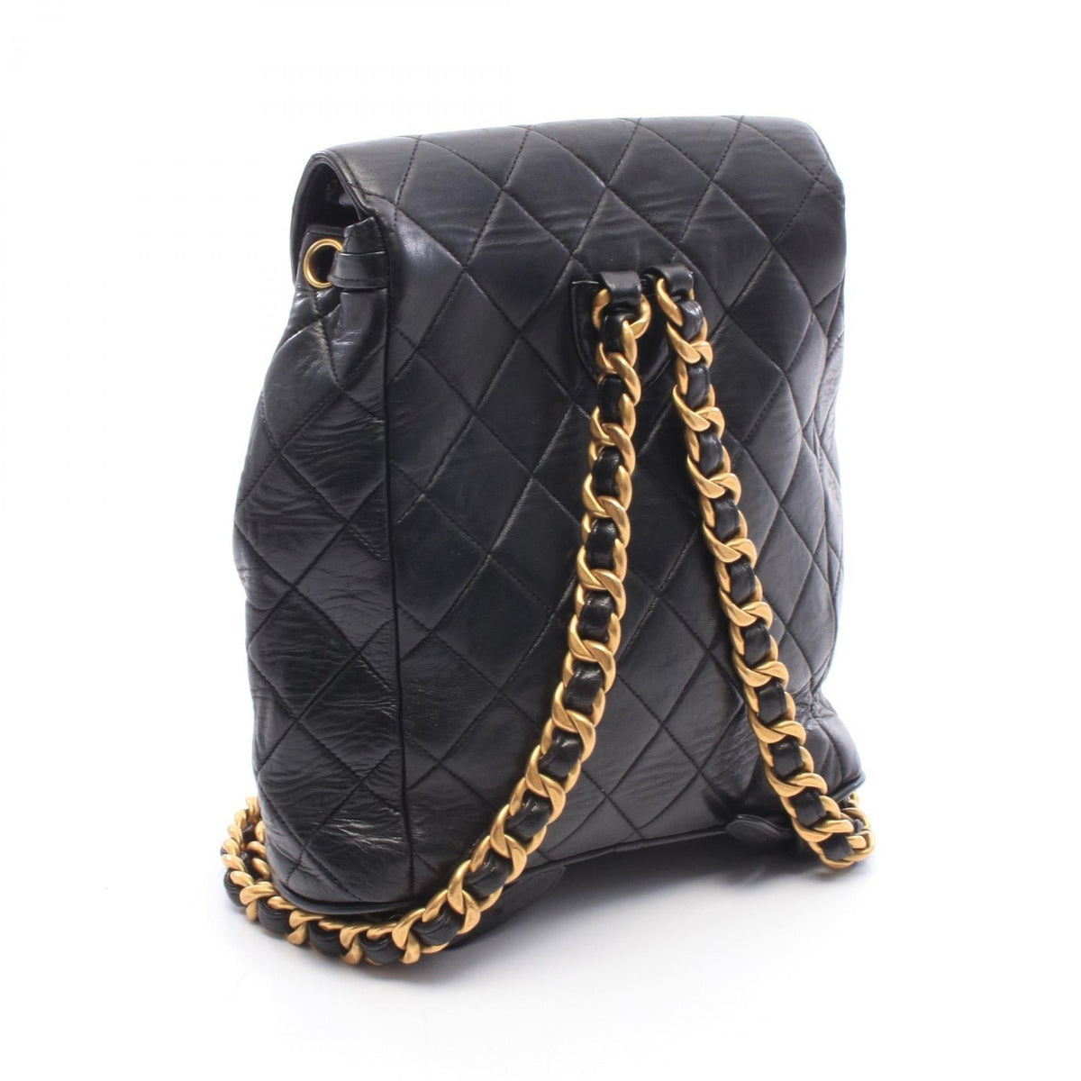 CHANEL Black Matelasse Turn Lock Chain Lambskin (sheep leather) A04194 2101220153168