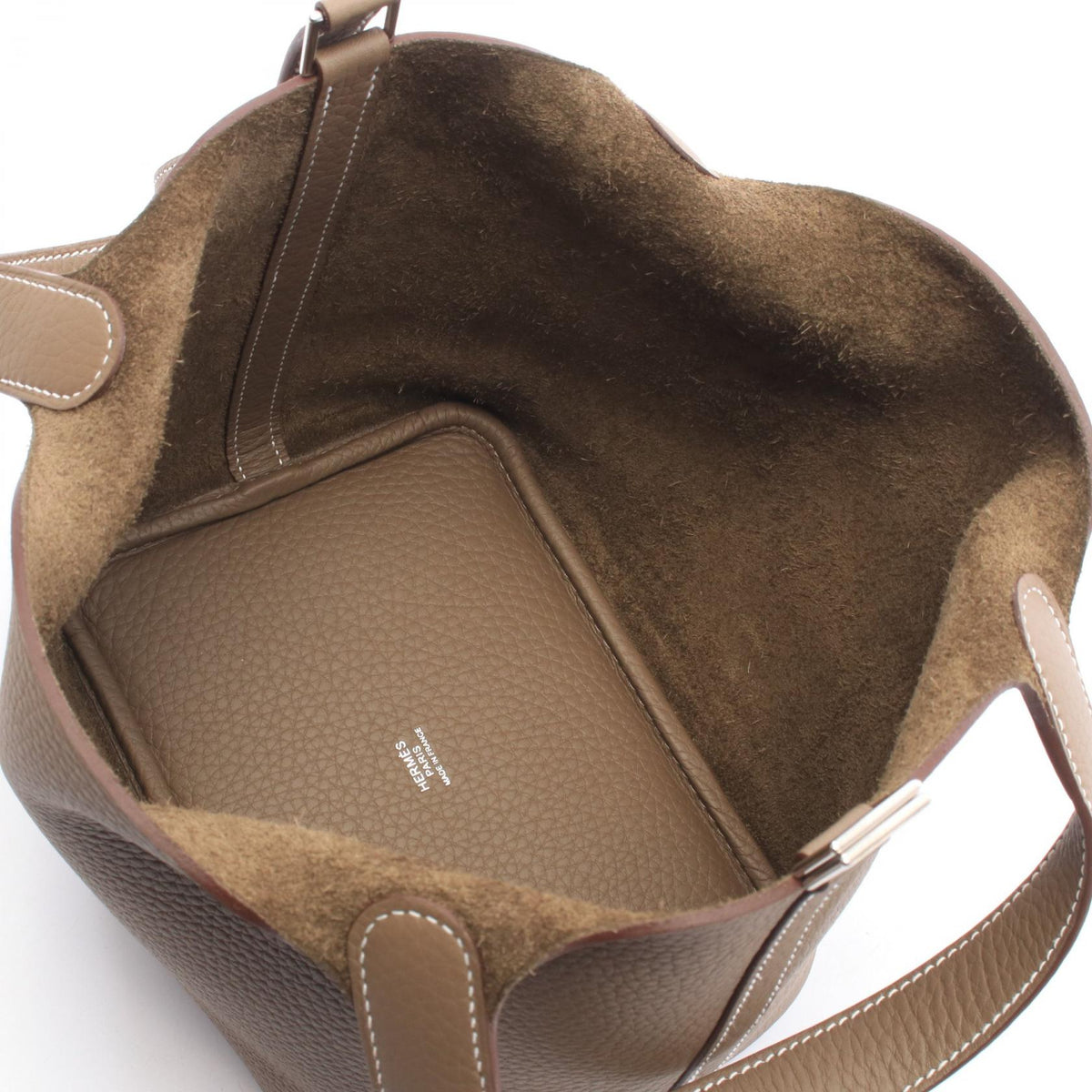 HERMES Picotin Lock PM Etoupe Grey Handbag Gray Taurillon Clemence Other Taurillon Clemence 2104102538923