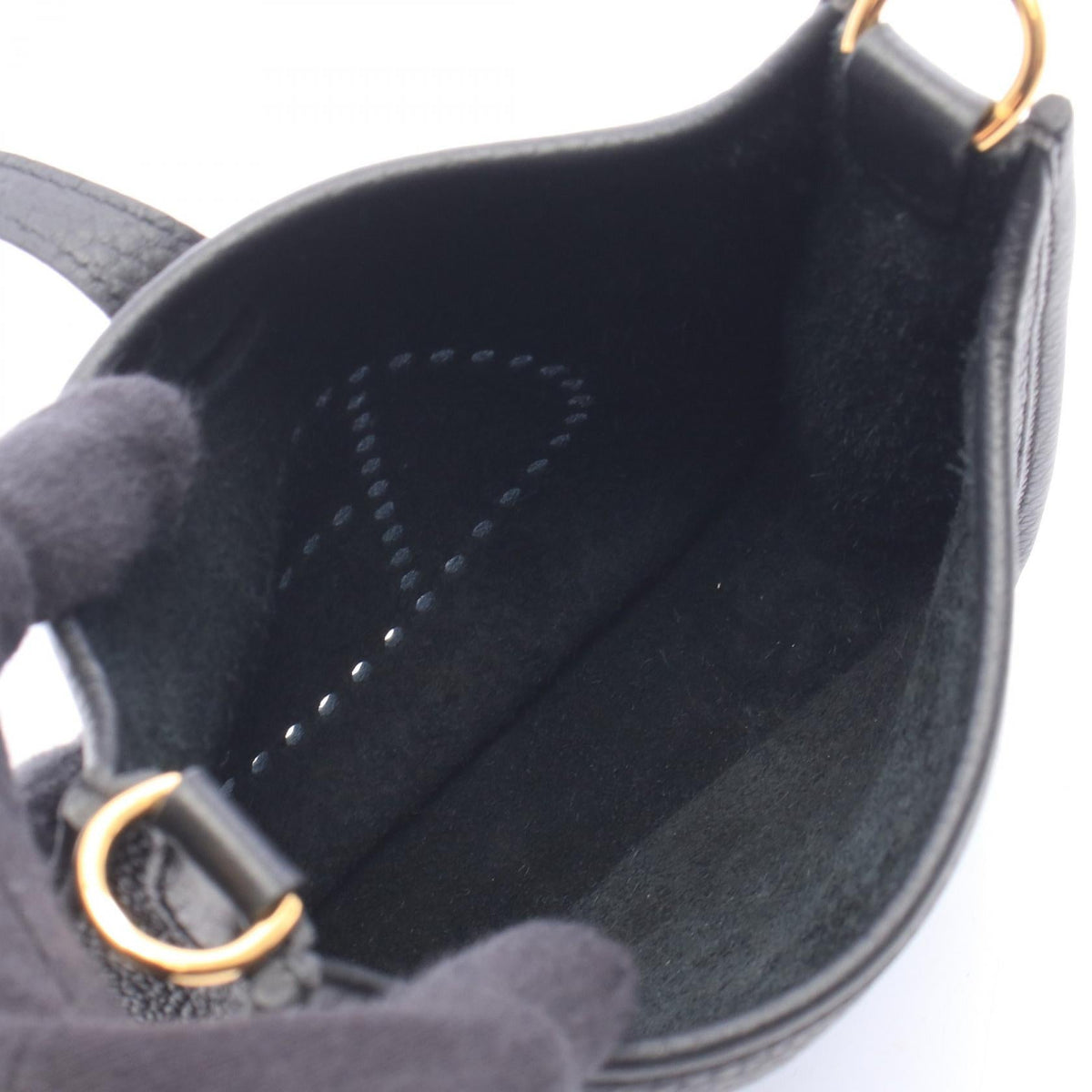 HERMES EvelyneTPM Shoulder Bag Black Taurillon Clemence Other Taurillon Clemence 2104102538930