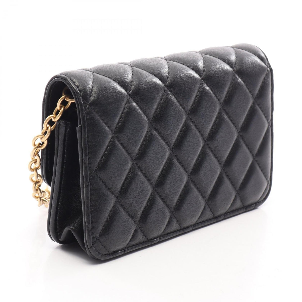CHANEL Black Matelasse Lambskin (sheep leather) 2101220154264