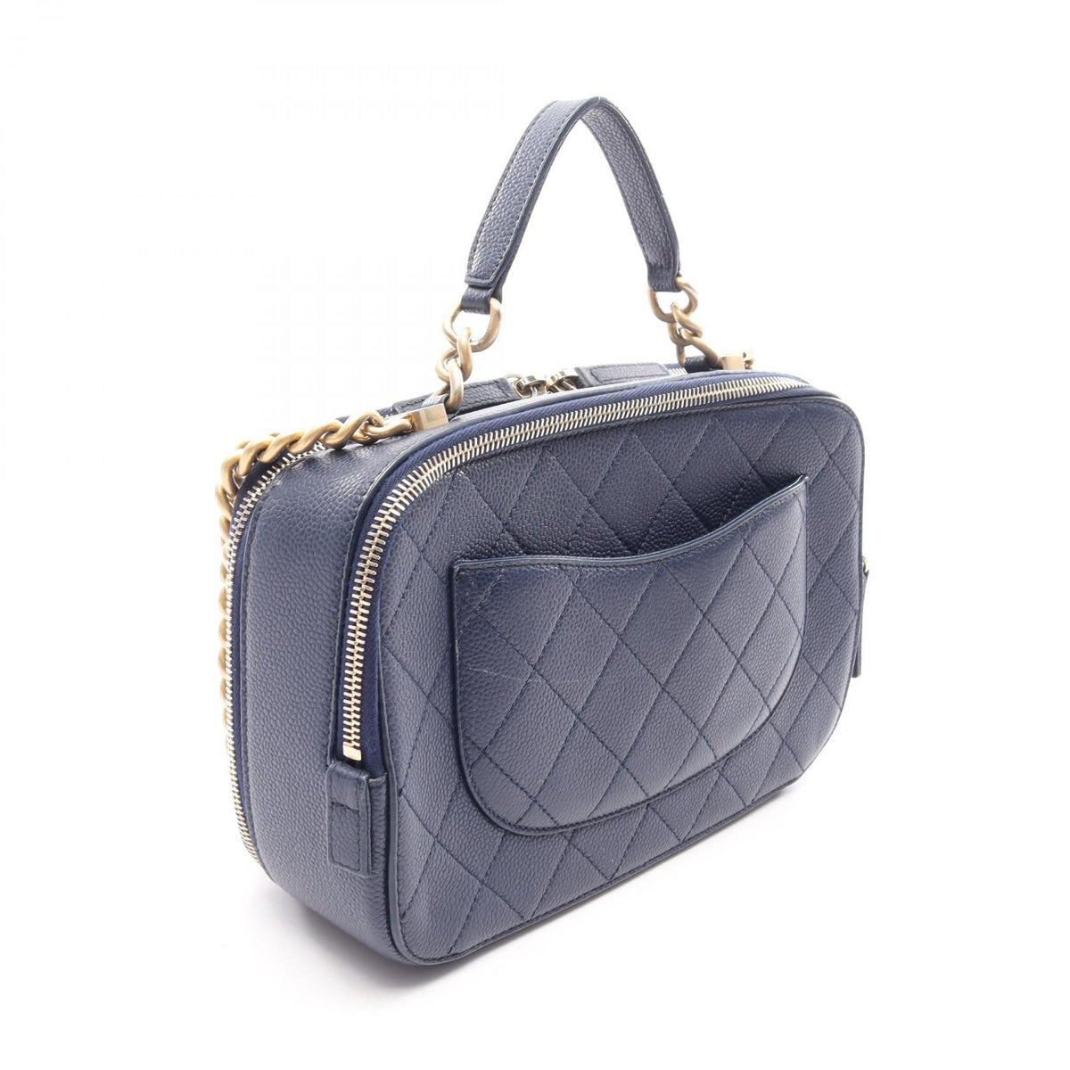 CHANEL Blue Matelasse 2WAY Grained Calfskin leather 2104102537230