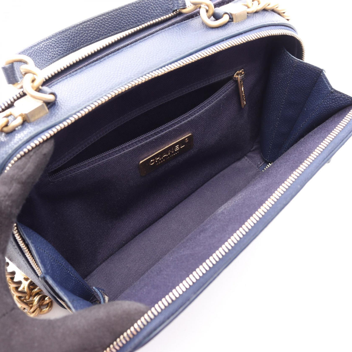CHANEL Blue Matelasse 2WAY Grained Calfskin leather 2104102537230