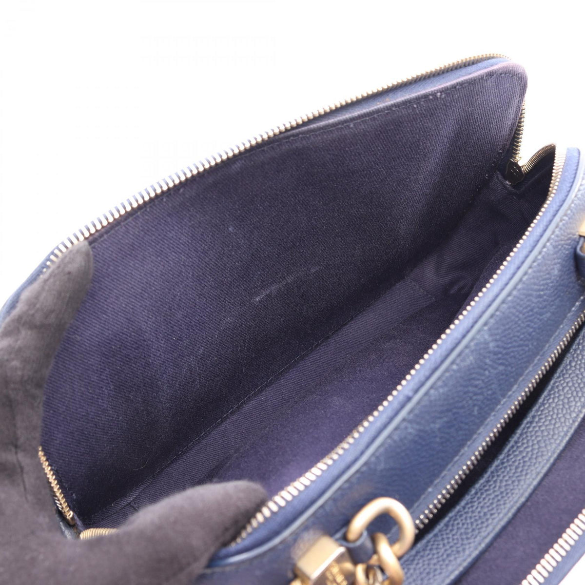 CHANEL Blue Matelasse 2WAY Grained Calfskin leather 2104102537230