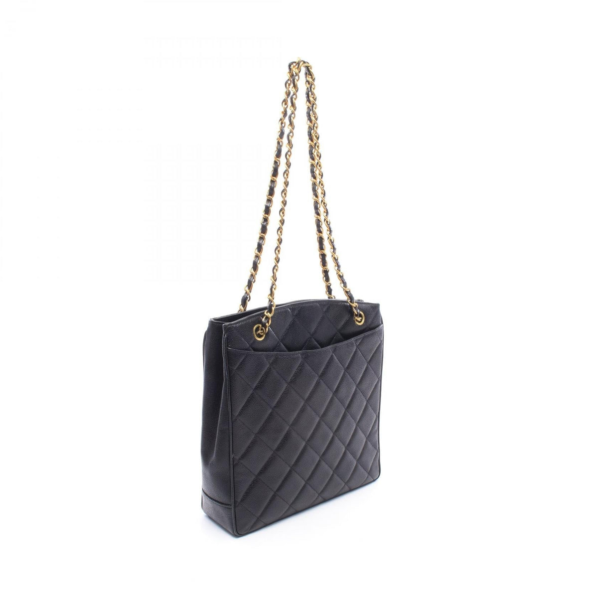 CHANEL Black Matelasse Grained Calfskin leather 2101220156923