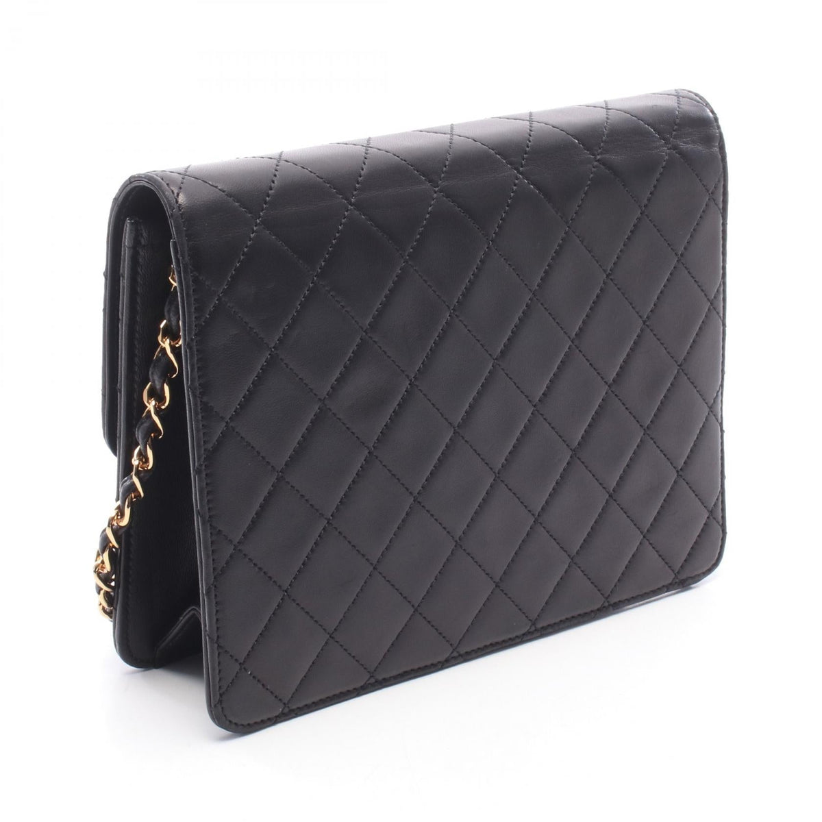 CHANEL Black Matelasse single flap Lambskin (sheep leather) 2101220151058