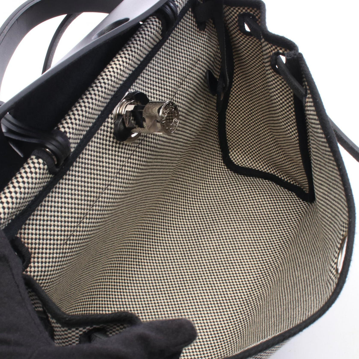 HERMES Herbag Zip PM Ecru 2WAY HandbagBeige Beige Beige/Black Toile GM Other Toile GM / Vache leather Hunter 2121400020615